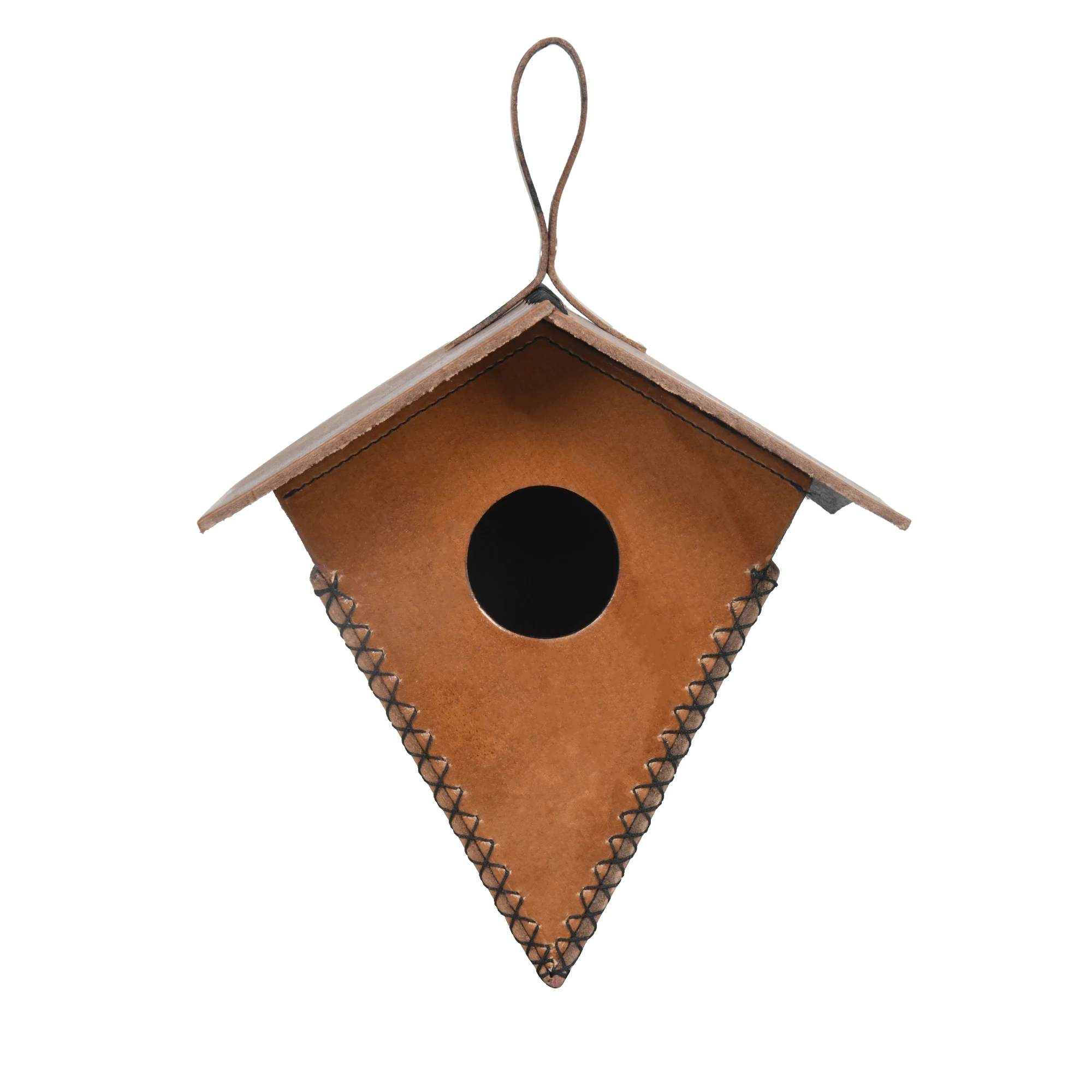 PET BIRD CARE ACCESSORIES LEATHER BIRD HOUSE NEST SHELTER OUTDOOR HANGING BIRD CAGE