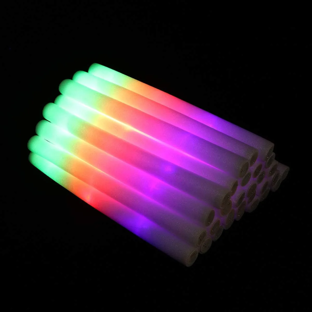 LED Glow Sticks Glow Foam Stick Cheer Tube Dark Light Wedding Party Supplies RGB for Xmas Birthday Customized Logo Durable Cool
