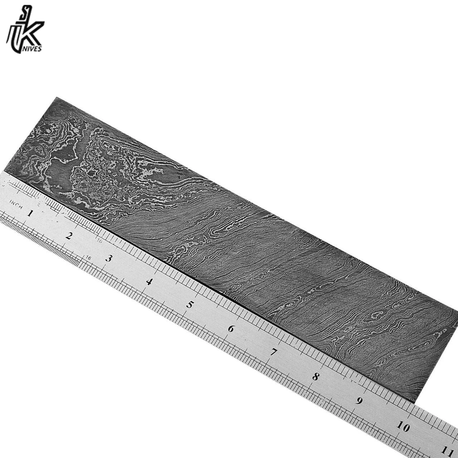 Custom Hand Made Damascus Billet Raindrop Steel Bar Bush Crafts Knife Making Bar