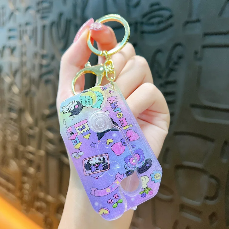 Sanrio cartoon Koulomi flashing light radish knife key chain net red decompression toy key chain gift