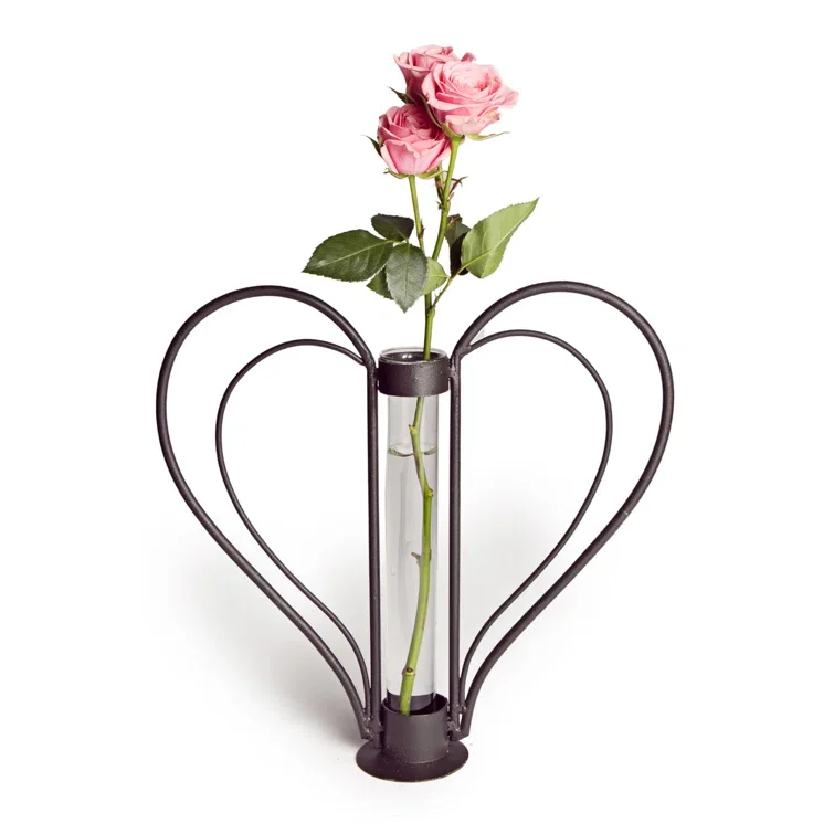 Premium Quality Amazon Hot Selling Price Metal Gold Coated Glass Tube Flower Vase High Selling Table Top Decor Usage Tube Vase
