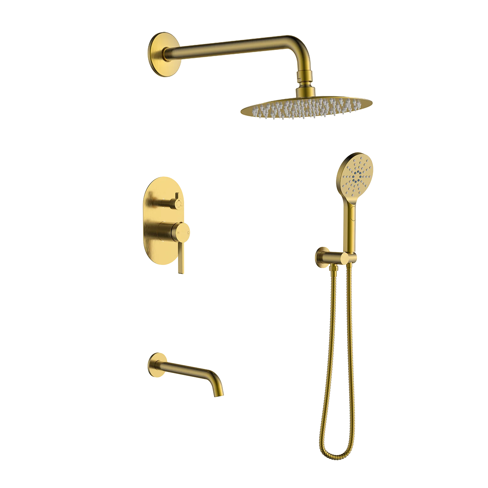 Wall Mounted Brass Water Tap Hot Bath Shower System hot and cold wall mounted rain concealed Faucet shower set