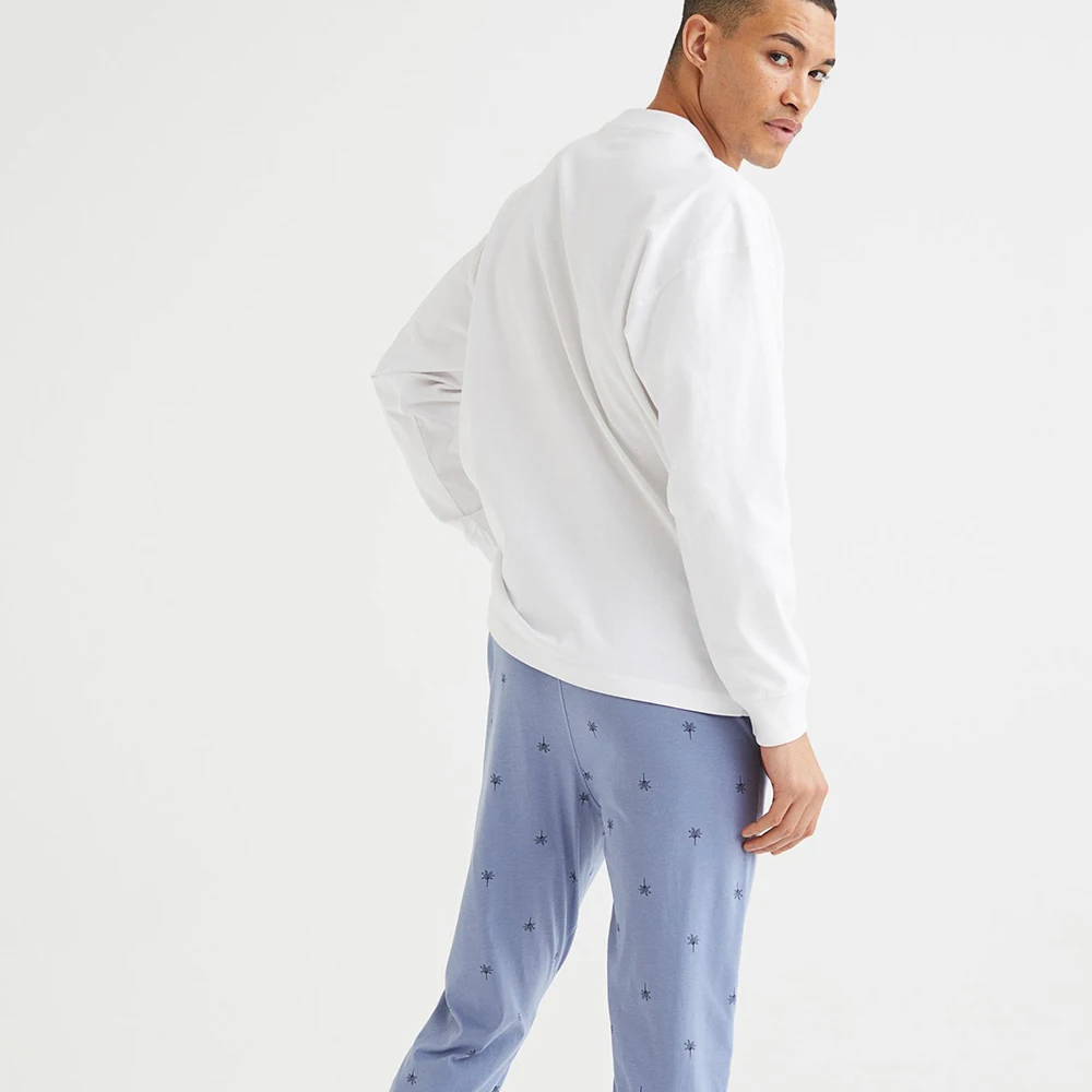 High Quality Men Summer Mens V Neck sleep casual wear print mens pajama