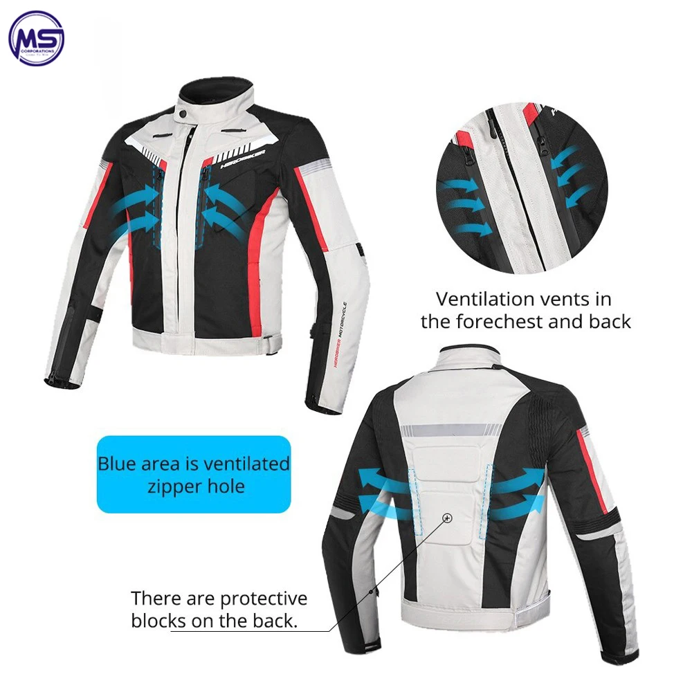 Motorcycle Black Jacket Motocross Bike Off-road Motorbike Cordura Jackets With Protector In Multi Colors