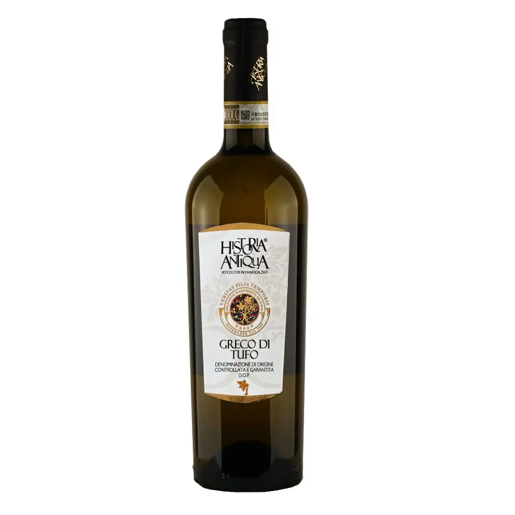 high quality white wine GRECO DI TUFO DOCG goes well with all types of meals, but especially various fish