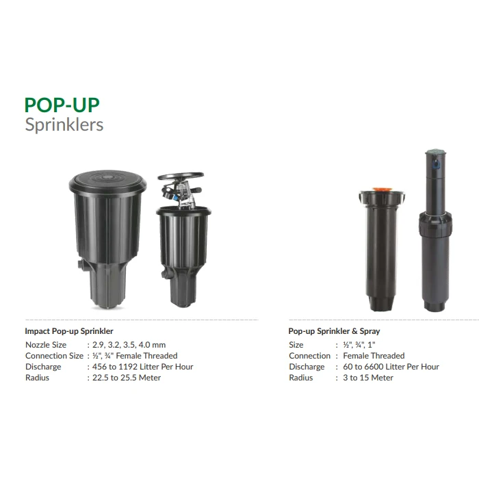 Wholesale Pop up Sprinkler Hunter Sprinklers for Irrigation Underground Automatic Pop up Rotor Sprinkler With High Quality