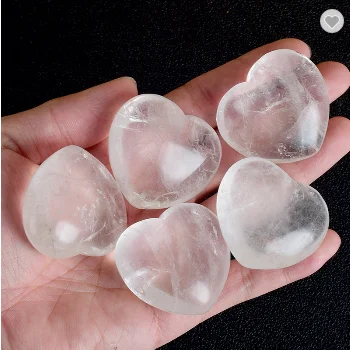 Clear Quartz Wholesale Clear Quartz Puffy Heart Bulk Crystals Gemstone hearts