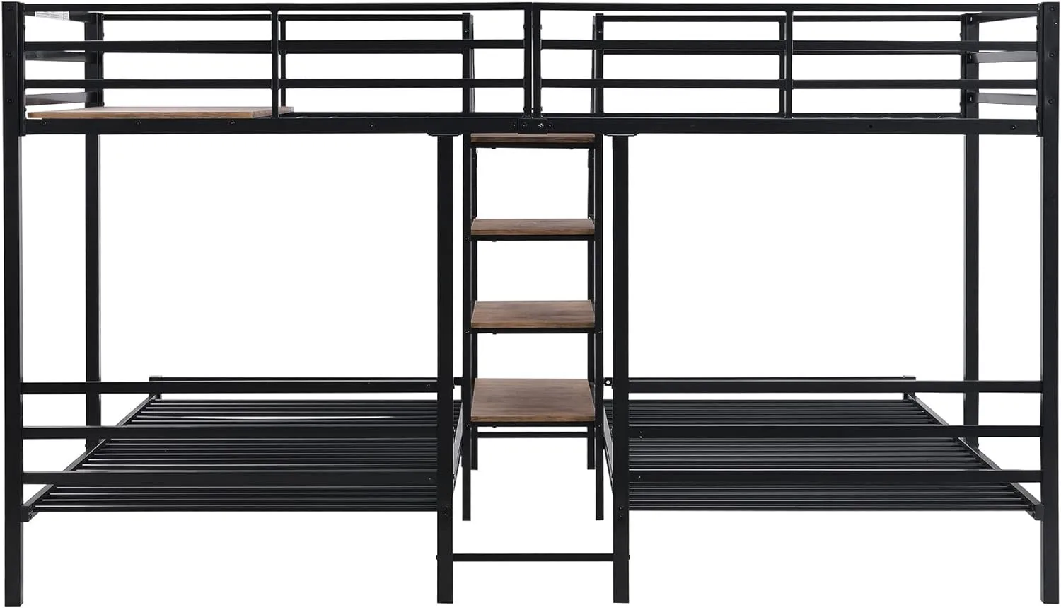 Modern Home Furniture Suitable For Household And Apartment Triple Bunk Bed For Adult Simple Design Metal Frame Indoor Bunk Bed