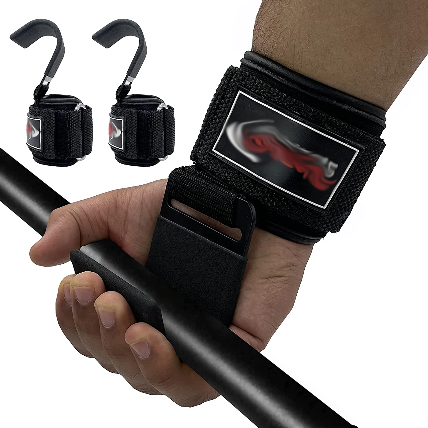 Professional Fitness Steel Weight Lifting Hook Gym Weightlifting Wear Strength Training Grips Straps Home Pull-up Assist Hooks