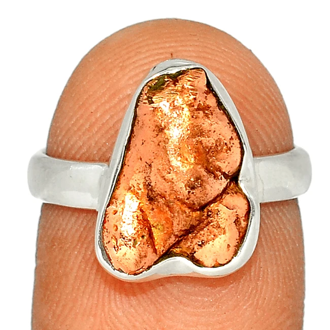 Кольцо с пятью медными Nuggets ювелирное изделие из стерлингового серебра 925 пробы изящные кольца натуральный медный камень