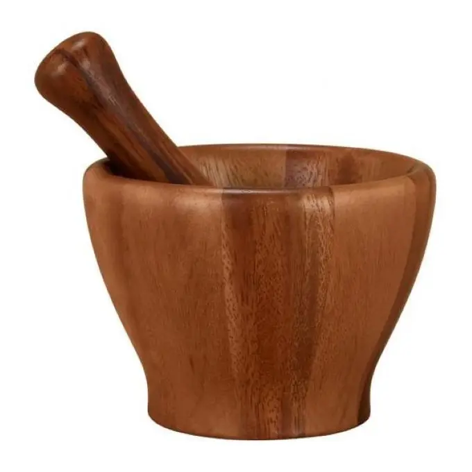 Wooden Mortar & Pestle is a must-have kitchen tool for any home cook or professional chef. Made from high-quality, eco-friendly