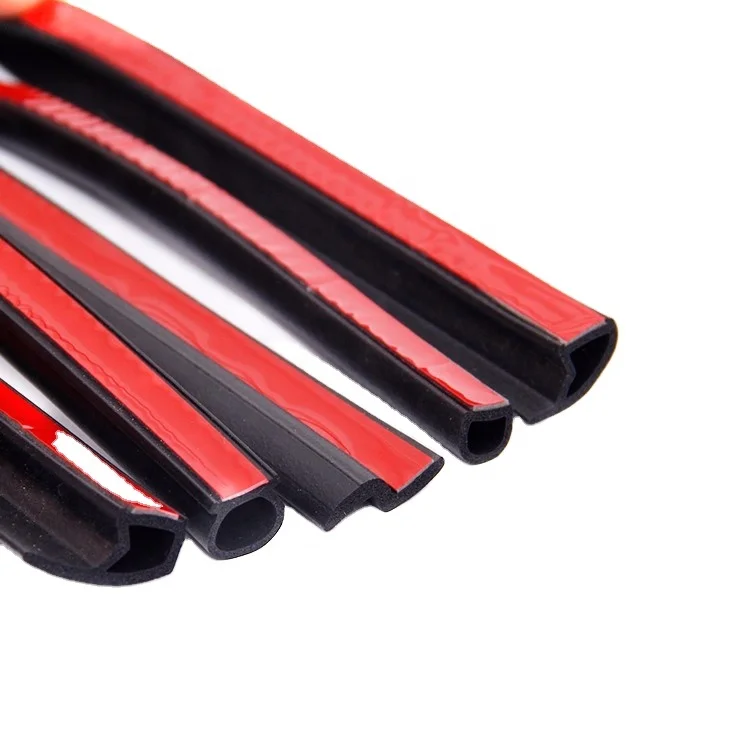 High quality D-shape 3m adhesive backed epdm rubber crash proof windproof car door seal strips