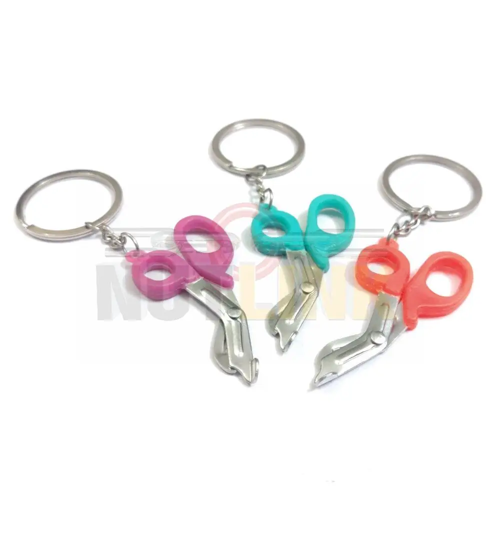 NCD Medical Prestige Medical Surgical Mini Utility Scissors with Key Chain | Mini Nurses Bandage Scissors with Keychain