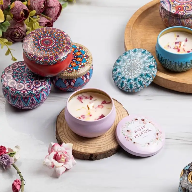 Long-Lasting Fresh Dry Flower Aroma Soy Wax Candle Smoke-Free and Environmentally Friendly Cross-Border Supply