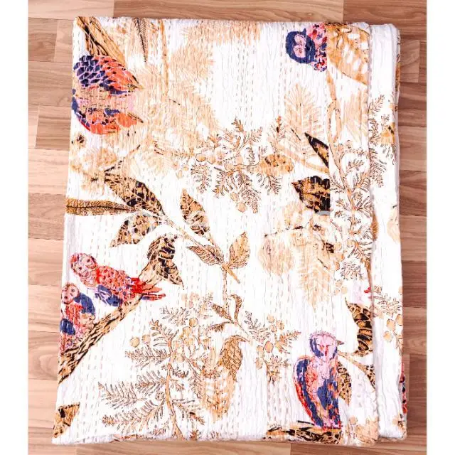 Wholesale King Size Indian Kantha Quilt Handmade Cotton Blanket Bedspread Throw Indian Style Bedding Set