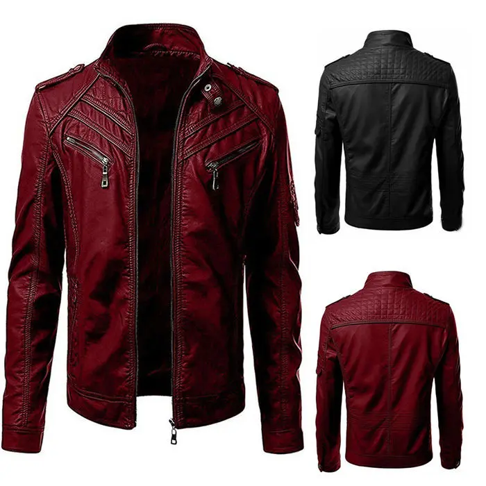 Cheap Price New Stylish Lightweight Leather Jacket For Men / Hot Sale Good Quality Comfortable Men Leather Jackets