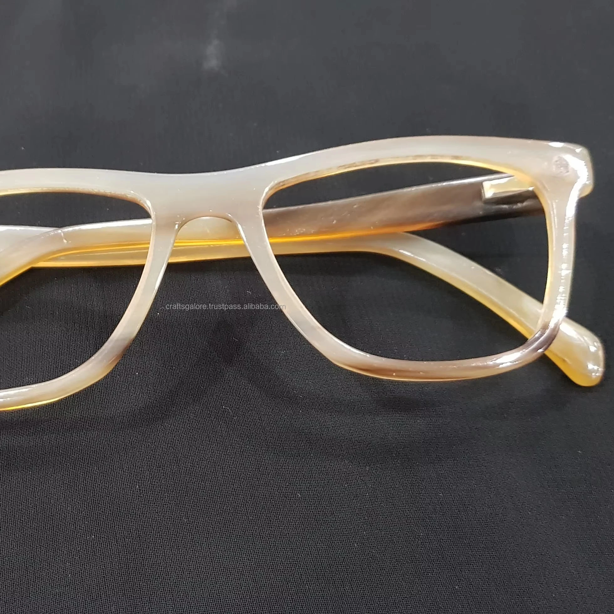 Timeless Charm Unisex Handmade Animal Horn Eyeglasses with Diamond face type for sale in bulk from India