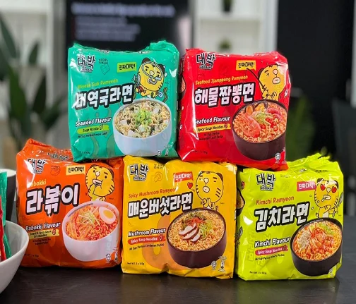 Korean Instant Noodle Food Daebak Seaweed Seafood Transparent Soop Pack Ramyon Not Spicy Clear Flavor Halal Amazon Best