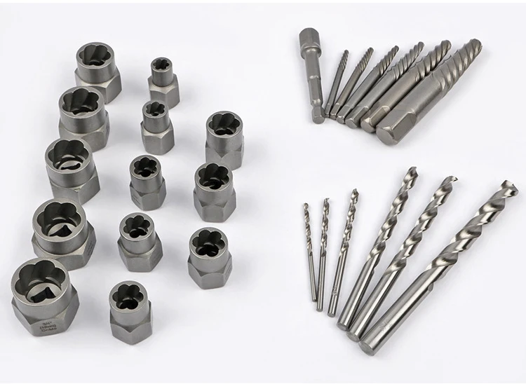 26PCS Damaged Disconnecting Screws and Nuts Extractor Removal Tool Set