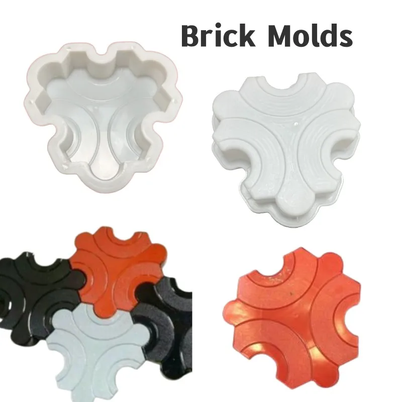 Plastic Brick PP Mold DIY Path Maker Middle Of Hole SHape Garden Path Concrete Plastic Brick Mold Paving Pavement Walkway Molds