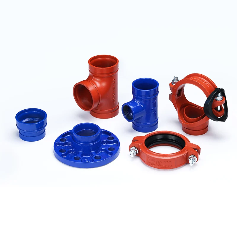 JIANZHI  cast iron connect 90 degree bend ductile iron reducer grooved coupling pipe fitting flange fire fighting tee adaptor
