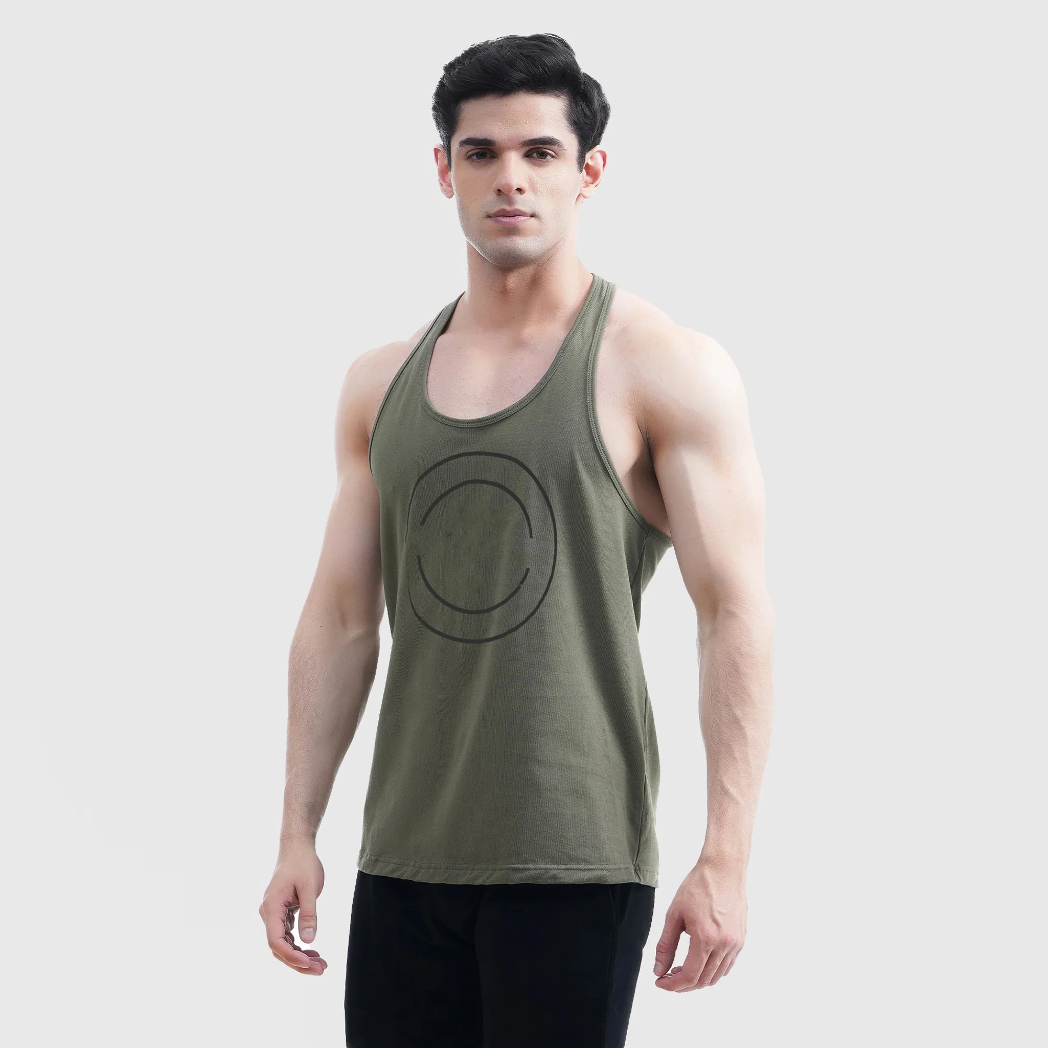 Wholesale Custom Men Cotton Seamless Fitness Bodybuilding Undershirt Training String Singlet Gym Tank Tops Vest For Men