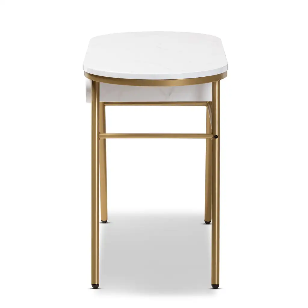 Contemporary Luxury Marble Console Table with One Drawer Extravagant New Style for Living Room Storage Space Enhancement