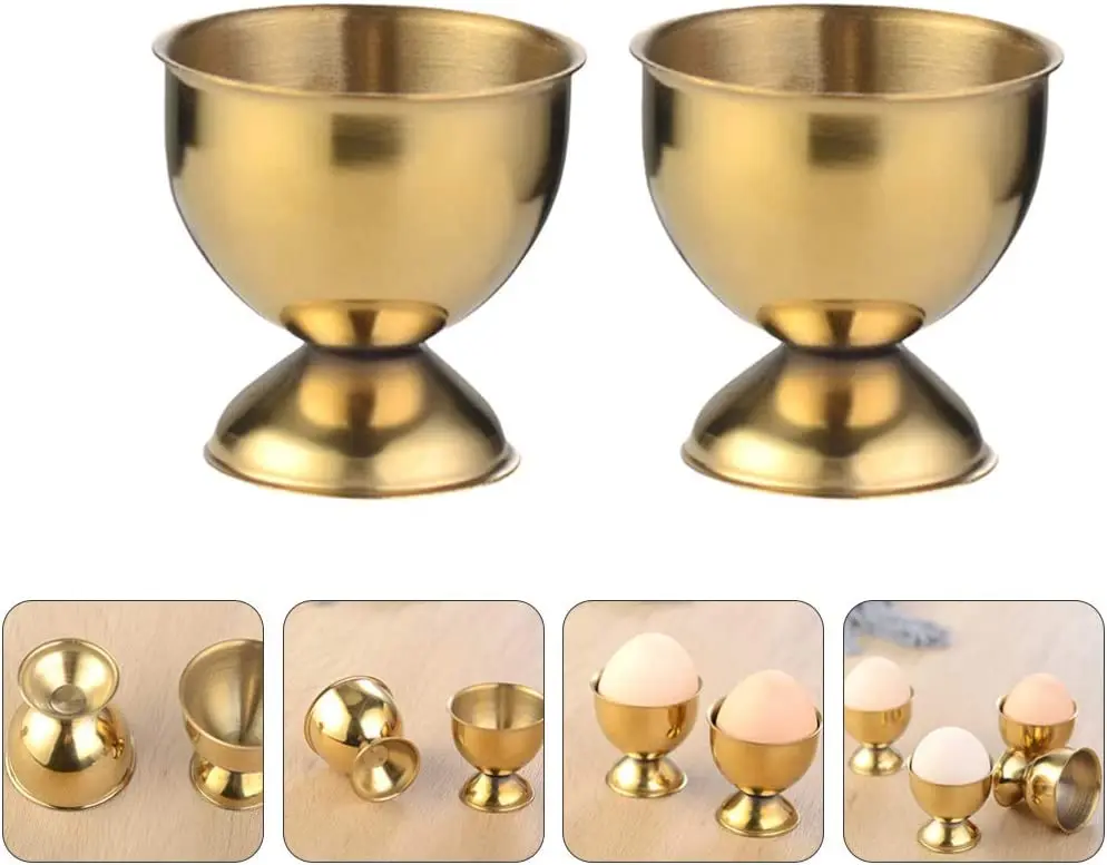 Wholesale Prices Stainless Steel Egg Cups Egg Cup Holder Set for Soft Boiled Eggs Tray Kitchen Tool with Customized Logo