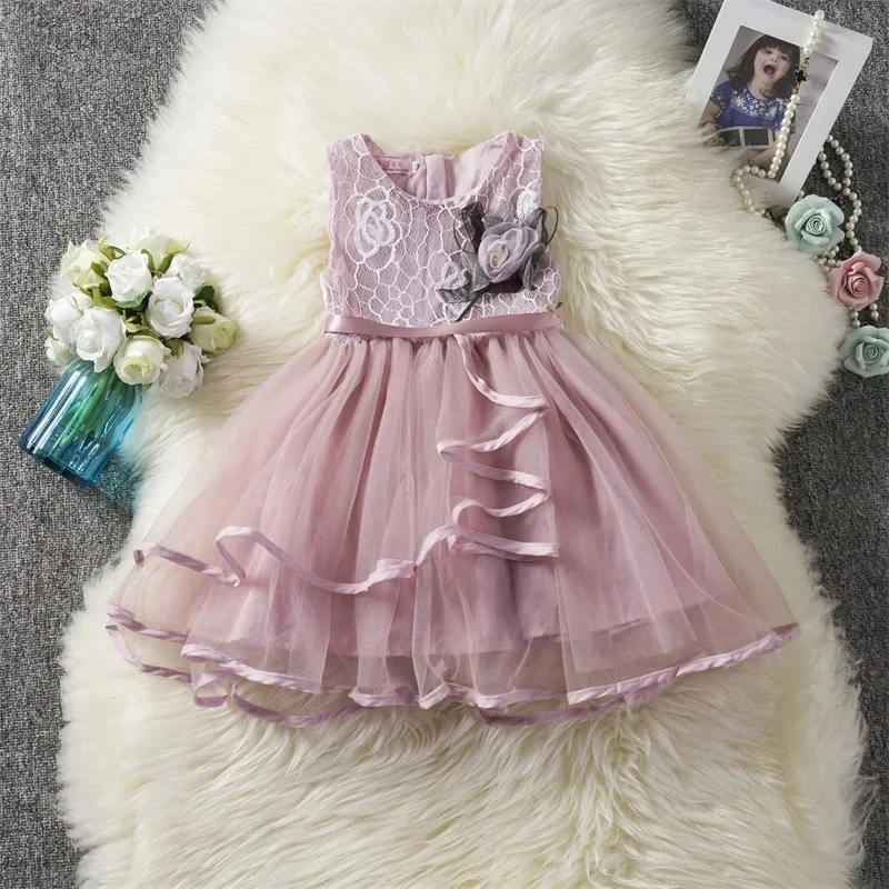 Conyson High Quality Lace Dress For Baby Girls Toddler Girl Baptism Clothing Kids Princess Party Ball Gown Little Girl Dresses