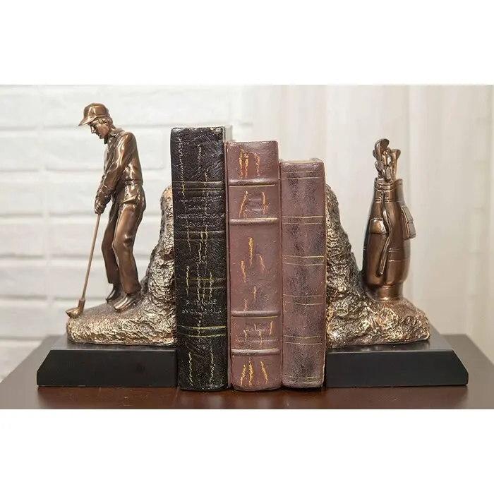 For Sale Ebros Professional Tee Up Golfer And Golf Caddy Bag Bookends Set Statue For School Home Office Desk Organizer