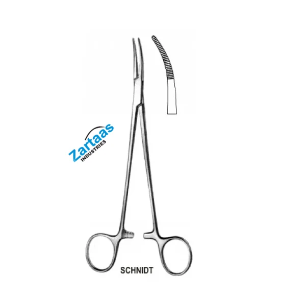 Schnidt Tonsil Forceps closed ring Slight Curved 18cm Stainless Steel Surgical Instruments Manufacturer and Exporter