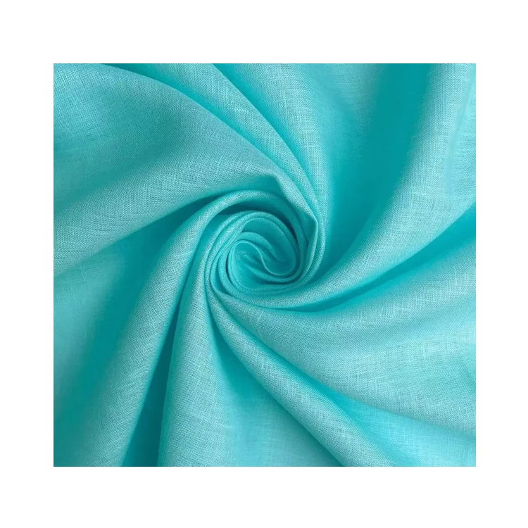 Factory Direct Price Bulk Fabric Supplier of Wholesale In Stock Cool Colors Yarn Dyed Plain 100% Cotton Linen Fabric for Garment