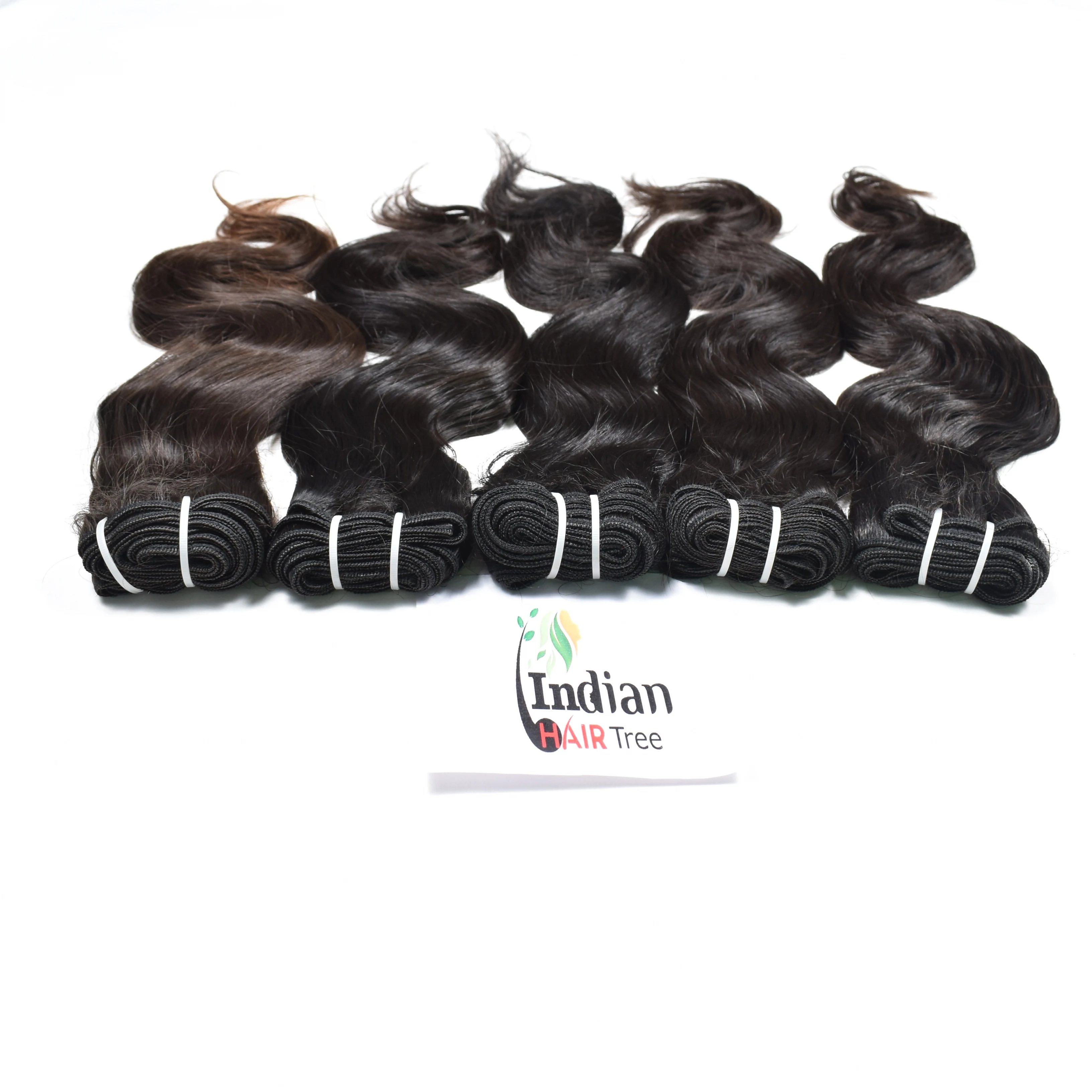 Best wholesale price and quality double drawn deep wave natural color black from Body wave Bundle human hair extensions