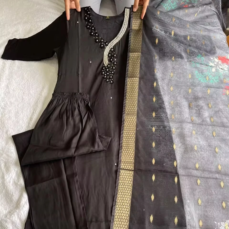 Красивое шелковое платье Salwar Kameez Dupatta длинное ручной работы модный стиль для вечеринки и свадьбы пакистанский дизайн