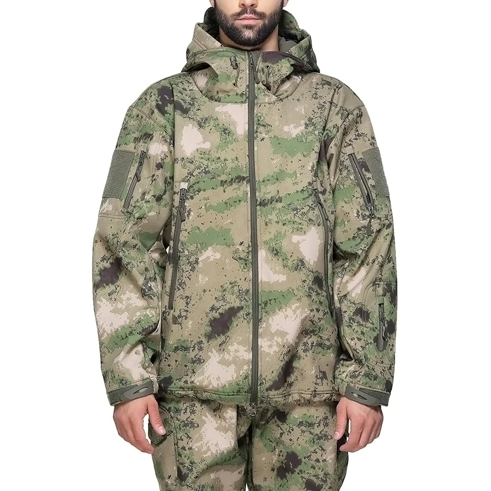 Professional Factory High Quality Custom Hunting Jacket for Duck Hunting/custom Camo Jacket for Men Soft Shell Fabric 20 Pcs