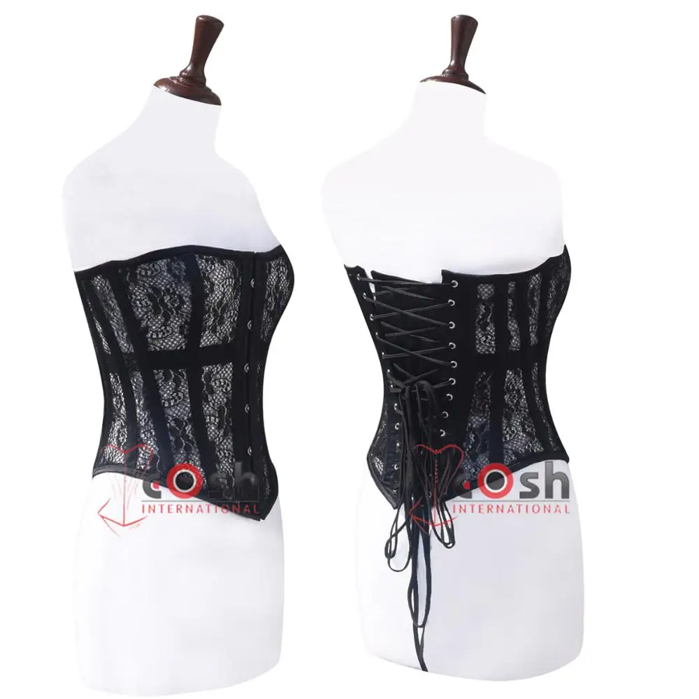 Over Bust High Quality Black  Mesh Corset New Arrival Customized Full Bust Mesh Corset Vendors