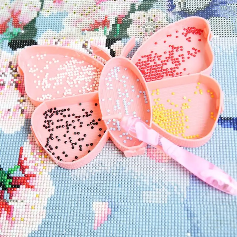 Butterfly Shaped Painting Tray With Resin Pens,Brush,Spoon,Glue Wax And Fix Tools For Diy Diamond Art