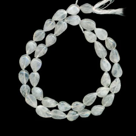 Fortunecharmsinc High Quality Natural Rainbow Moonstone Almond Straight Drill Gemstone 13 inch Length Beads Best Selling.