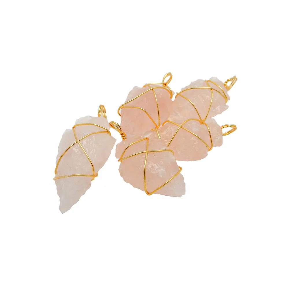 Rose Wire wrapped pendant Agate Arrowhead Supplier of Insight and Courage Arrowhead Cut Gemstones from India