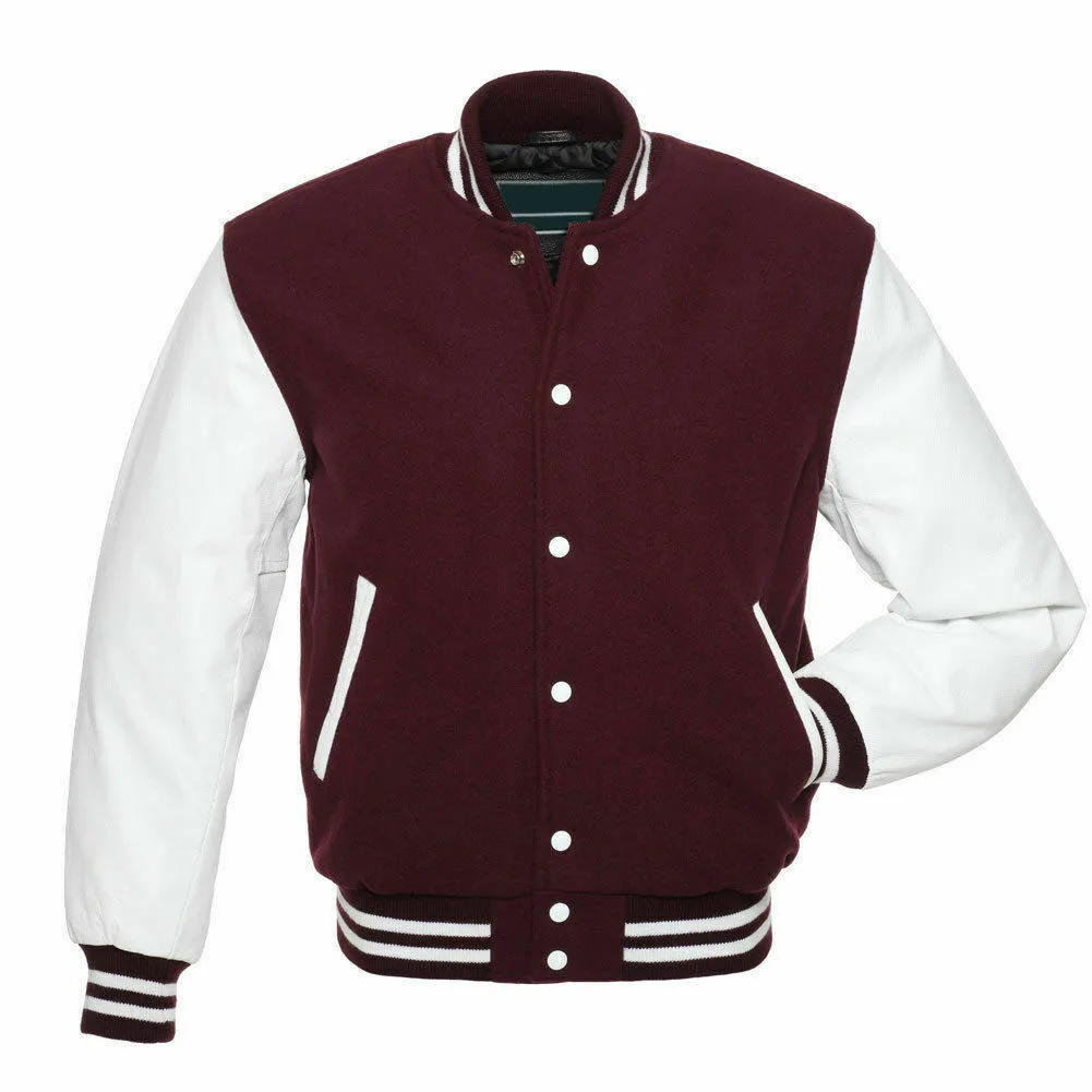 Custom team name Jackets Customize letterman jacket Streetwear Brown Standard Varsity Logo Full-Zip Jacket