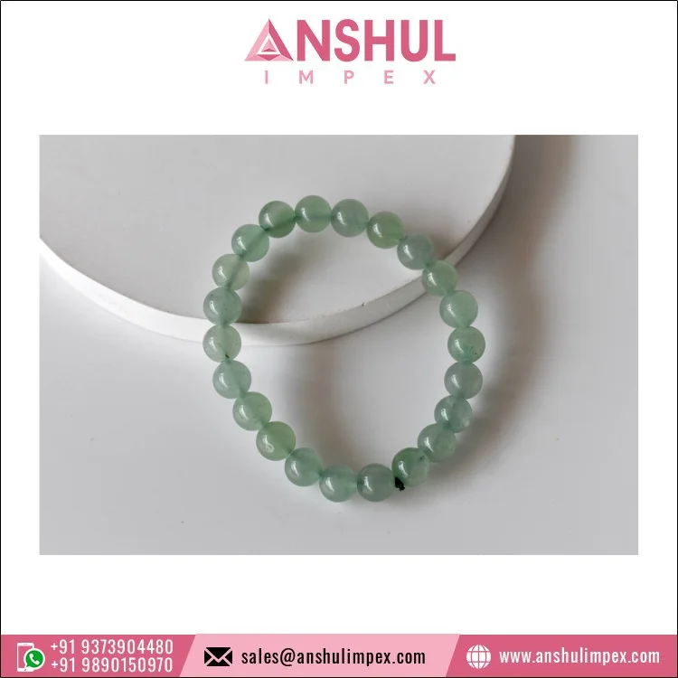 Direct Factory Sale Green Color Healing Crystal Aventurine Round Gemstone Hand Beaded Bracelet for Beautiful Hands