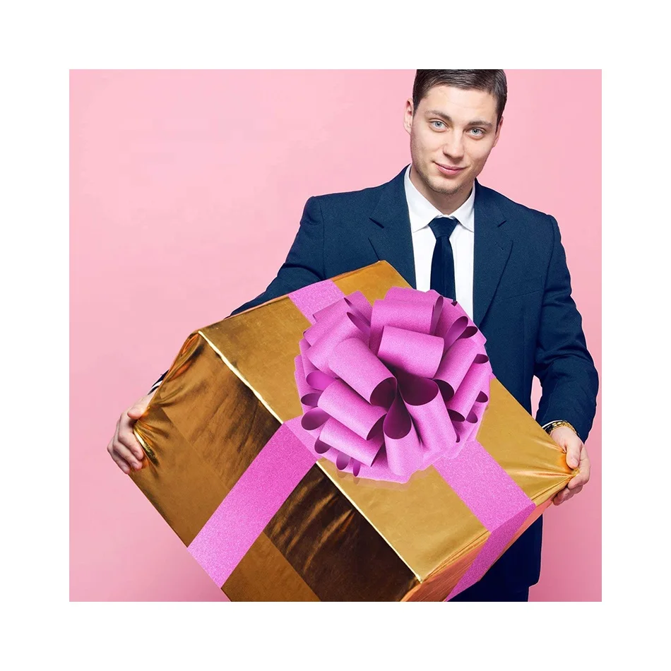Free Sample Wholesale PP Bow Pink Large Gift Pull bow