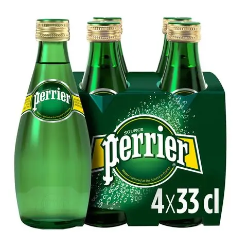 Дешевая стеклянная бутылка для минеральной воды Perrier 330 мл