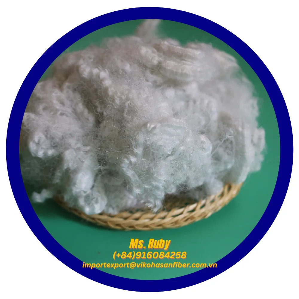 R-PET Fibres 4D HD White Polyester Staple Fiber A Grade Vikohasan Manufacturer and synthetic GRS fiber for filling material