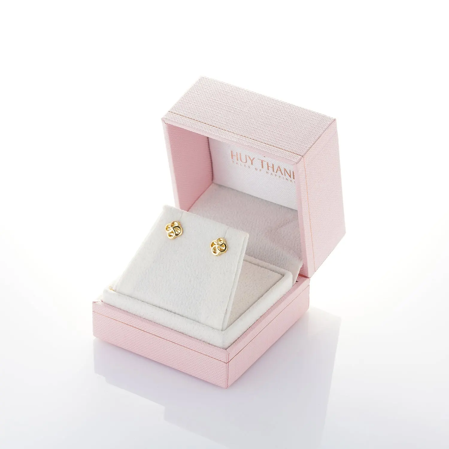 Custom 10k 14k 18k real gold yellow gold tiny flower earrings for kids and women gold jewelry wholesale Huy Thanh Jewelry BT413