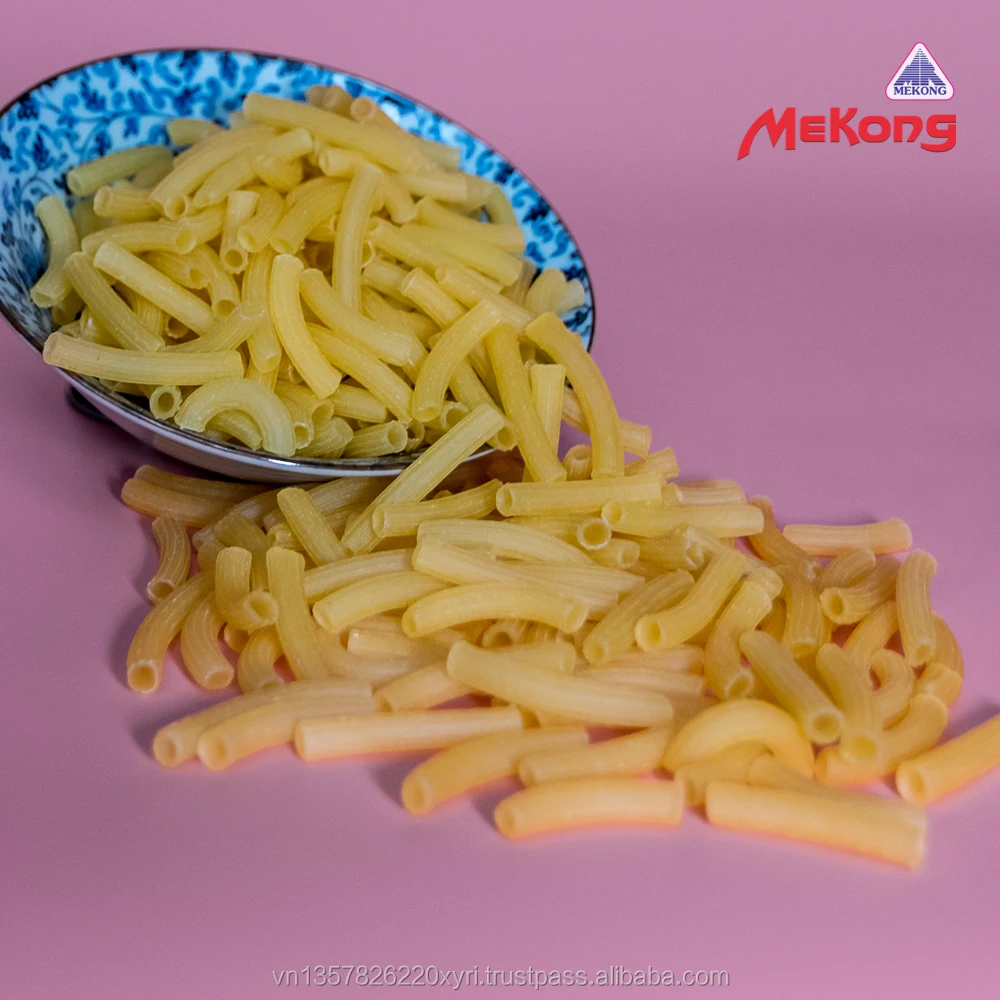 HACCP Certification Grain Noodle Products Skinny Long Shape Yellow Color Macaroni Rice Pasta With 24 Months Shelf Life