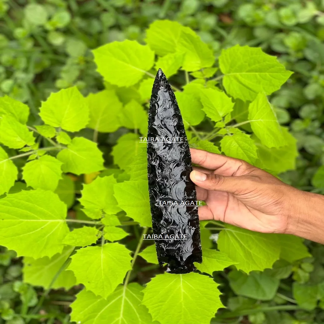 Gemstone Black obsidian Arrowhead: obsidian 10 inch arrowheads:healing crystal stone:gemstone arrowhead:crystal craft:lava blade