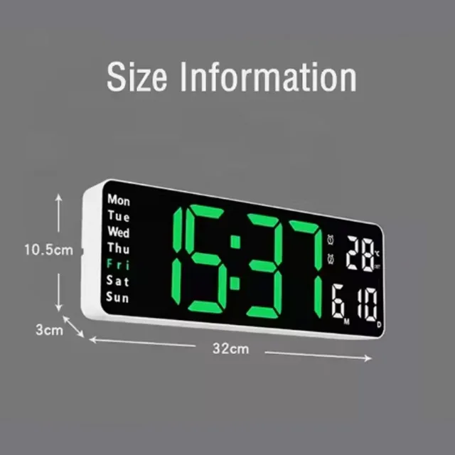 Wall-mounted Dual Alarms LED Clocks Large Digital Wall Clock Remote Control Temp Date Week Display Timer Countdown Table Clock