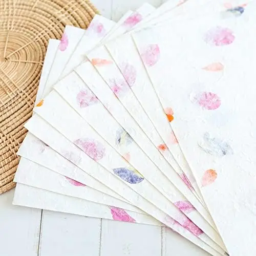 Handmade Flower Paper A4 ,A5 ,A6 Customized Size Sheets 70 Cm X 100 Cm Paper Colorful Flower Paper Export Quality in 2024