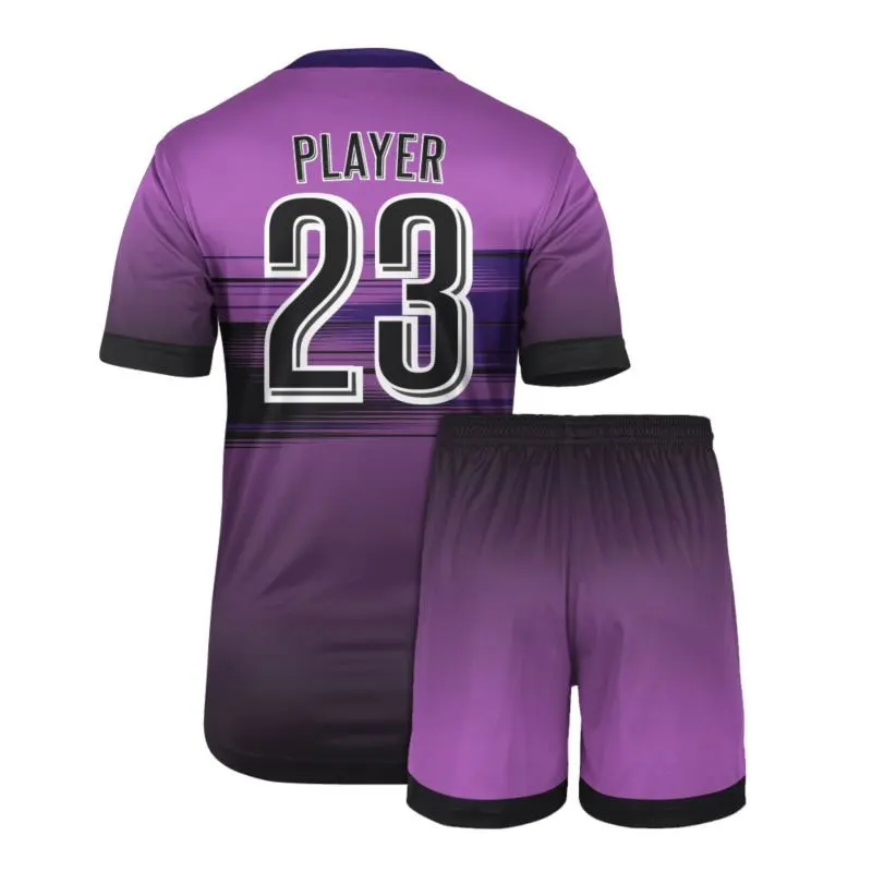 Purple and Black Color Contrast Sublimation Soccer Uniform For France Soccer Jerseys Argentina Messi Soccer Uniform OEM Madrid